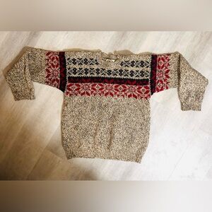 Vintage Eddie Bauer Wool Festive Winter Sweater Men Size Medium